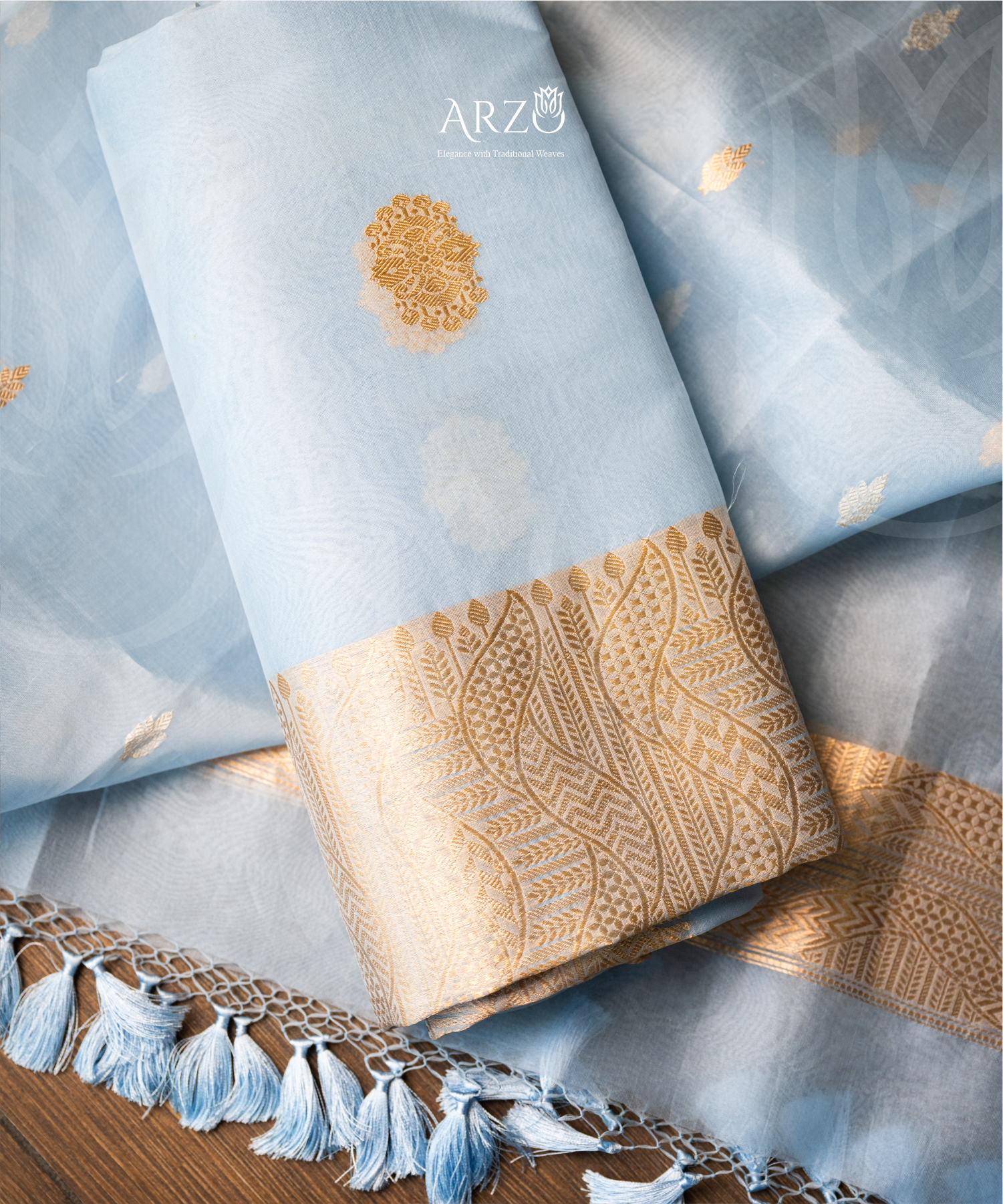Handwoven Kora silk suit with rich zari weaving, lightweight premium festive wear for weddings and special occasions