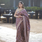 Kadwa silk saree with classic jaal pattern and traditional look