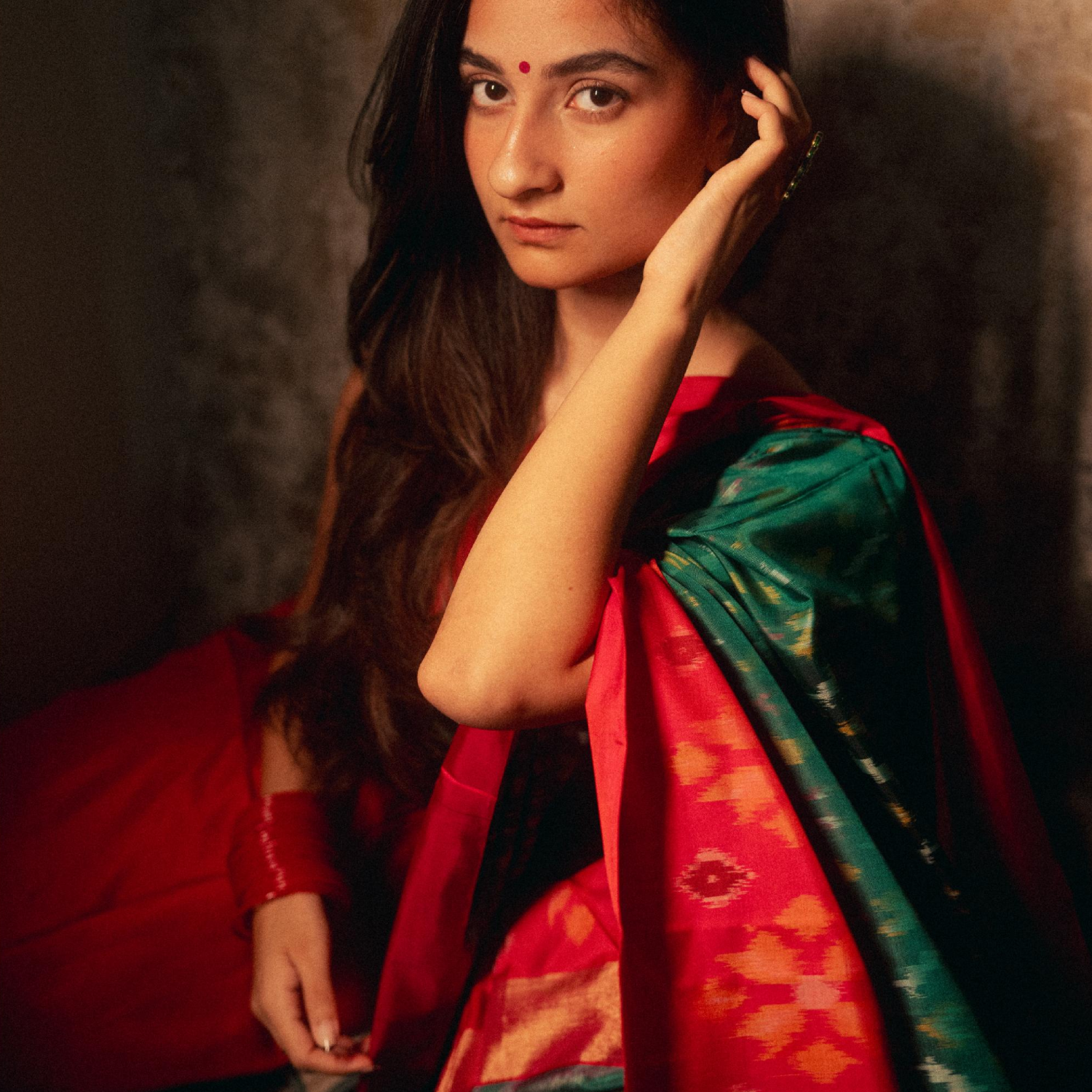 Traditional Kanji Patola silk saree with detailed weaving for ethnic wear