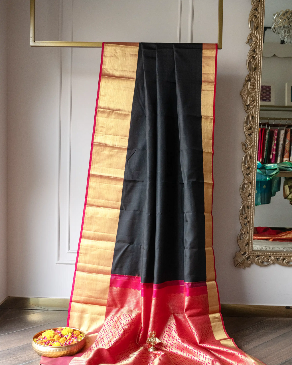 zari-border.webp	Close-up of the intricately woven gold zari Kanjivaram border on pure silk saree.