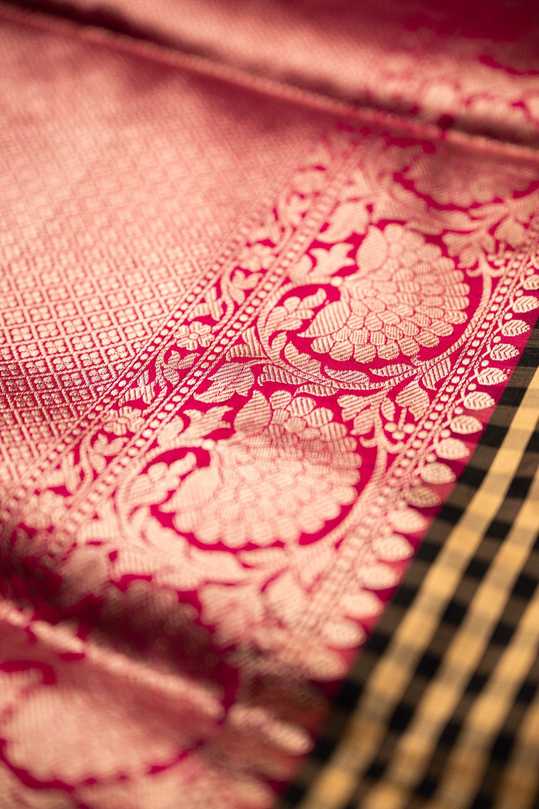 Traditional katan satin silk saree with rich weaving for ethnic wear