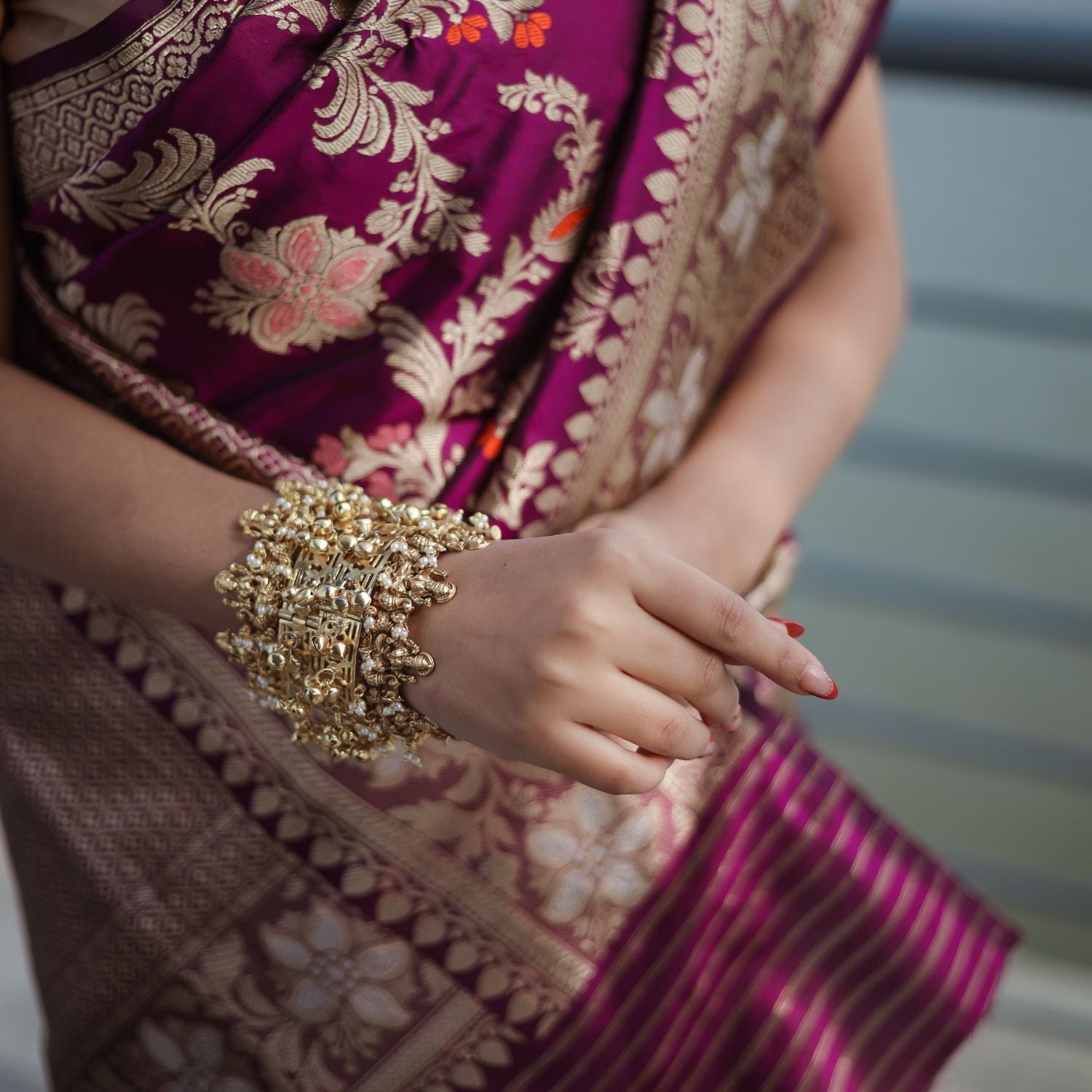 Katan silk fabric saree with soft texture and classic ethnic design