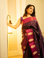 Premium Katan silk saree with elegant zari pattern for ethnic wear