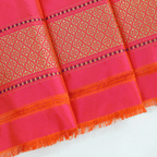 Full flat layout presentation of the 5.5-meter handwoven Mouse Majesty Banarasi Katan silk saree showcasing the entire body pattern.