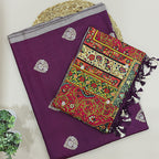 Close-up shot highlighting the intricate, vibrant traditional artwork and motifs on the multicoloured Pichwai dupatta.