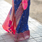 Patola silk saree with detailed weaving and smooth fabric for ethnic wear