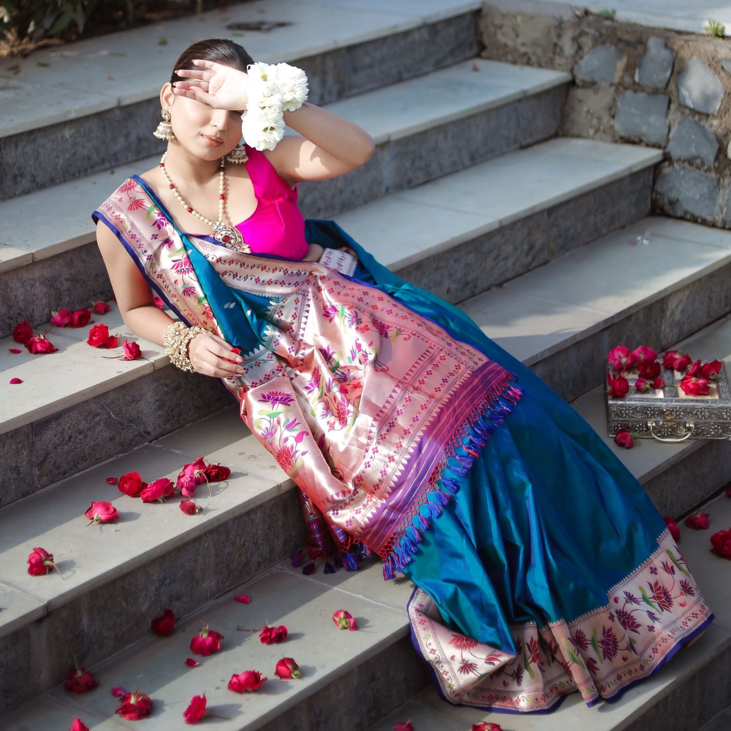 Premium Paithani katan silk saree suitable for bridal and festive occasions