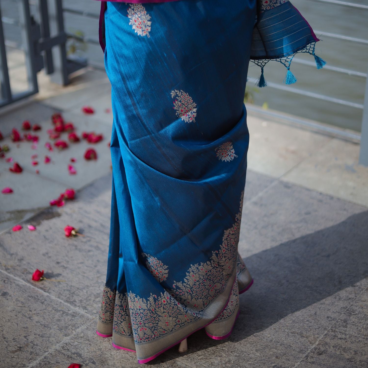 Premium tussar silk saree with smooth drape for festive occasions