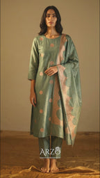 Elegant Cotton Chanderi Silk Suit Set