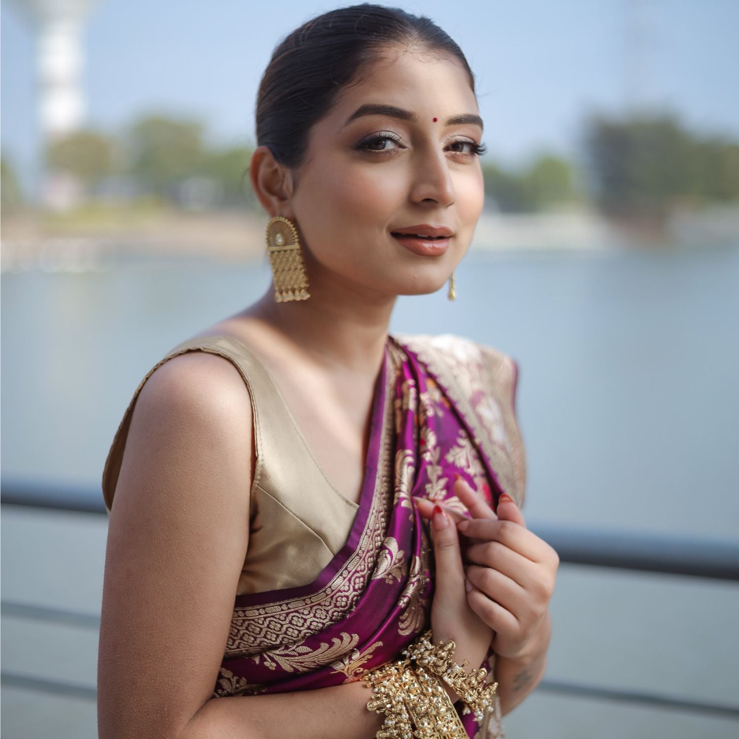 Pure banarasi katan silk saree with handcrafted weaving and premium finish