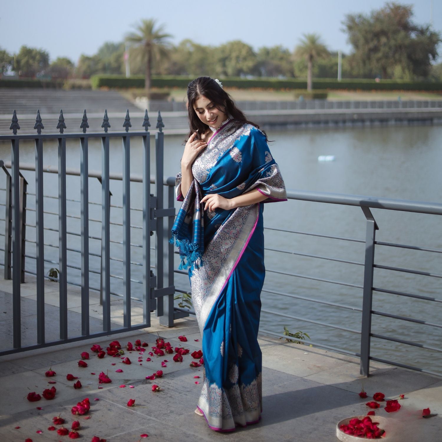 Pure tussar silk saree with classic ethnic design for traditional wear
