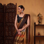 Close-up view of the 1-meter premium unstitched blouse material matching the handloom pure tissue saree.