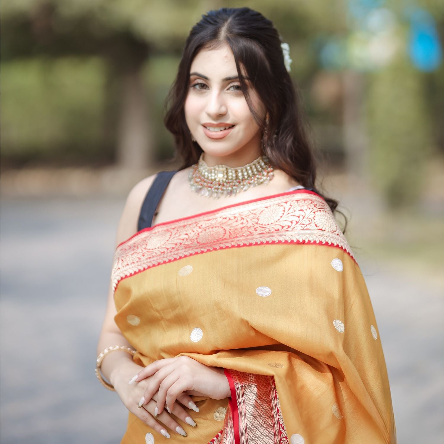 Tussar georgette saree with modern ethnic style for women