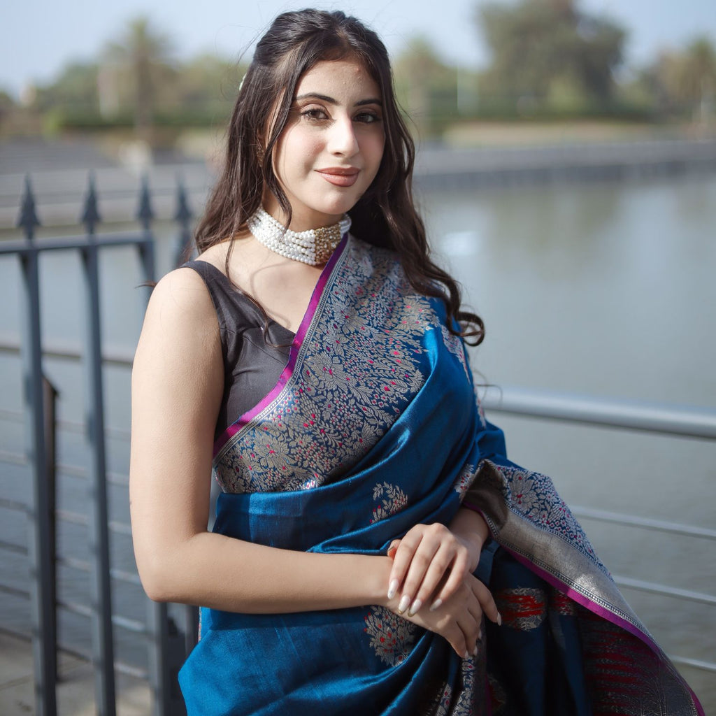 Tussar silk saree with elegant weaving and lightweight fabric for women
