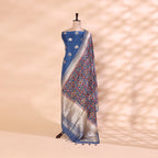 Detailed view of the vibrant multicoloured handwoven Patola Silk dupatta showcasing rich Indian textile craftsmanship.